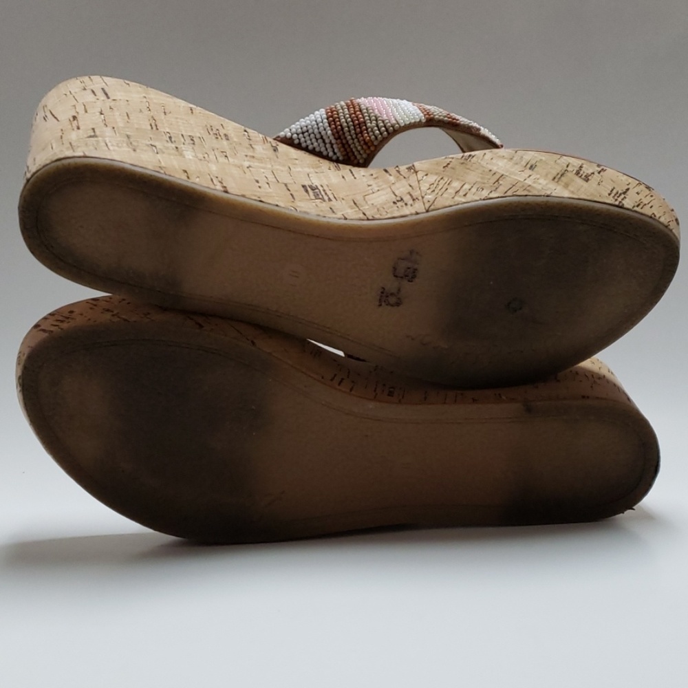 Sam Edelman rosa beaded cork wedge sandle - Picture 7 of 8